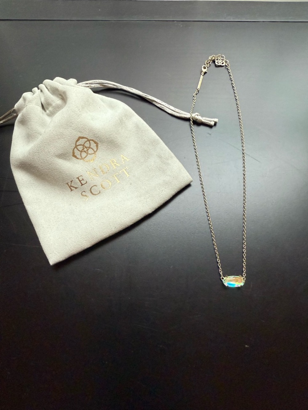Kendra Scott Iridescent Pendant Necklace - Silver Chain